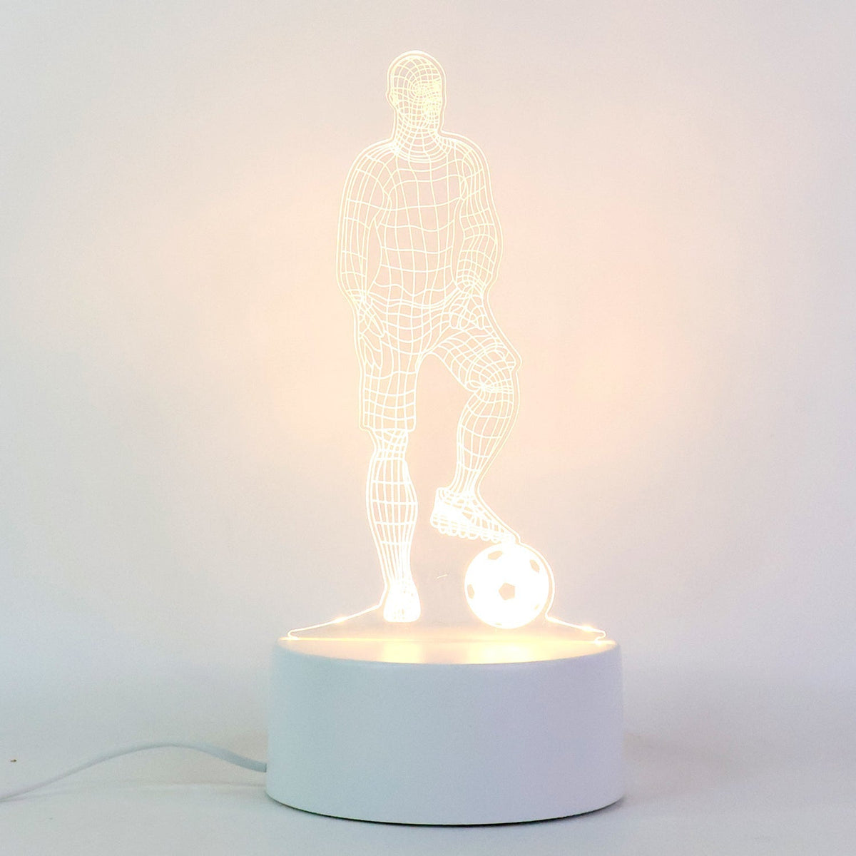 3D Illusion LED Night Lamp with Football Player Design
