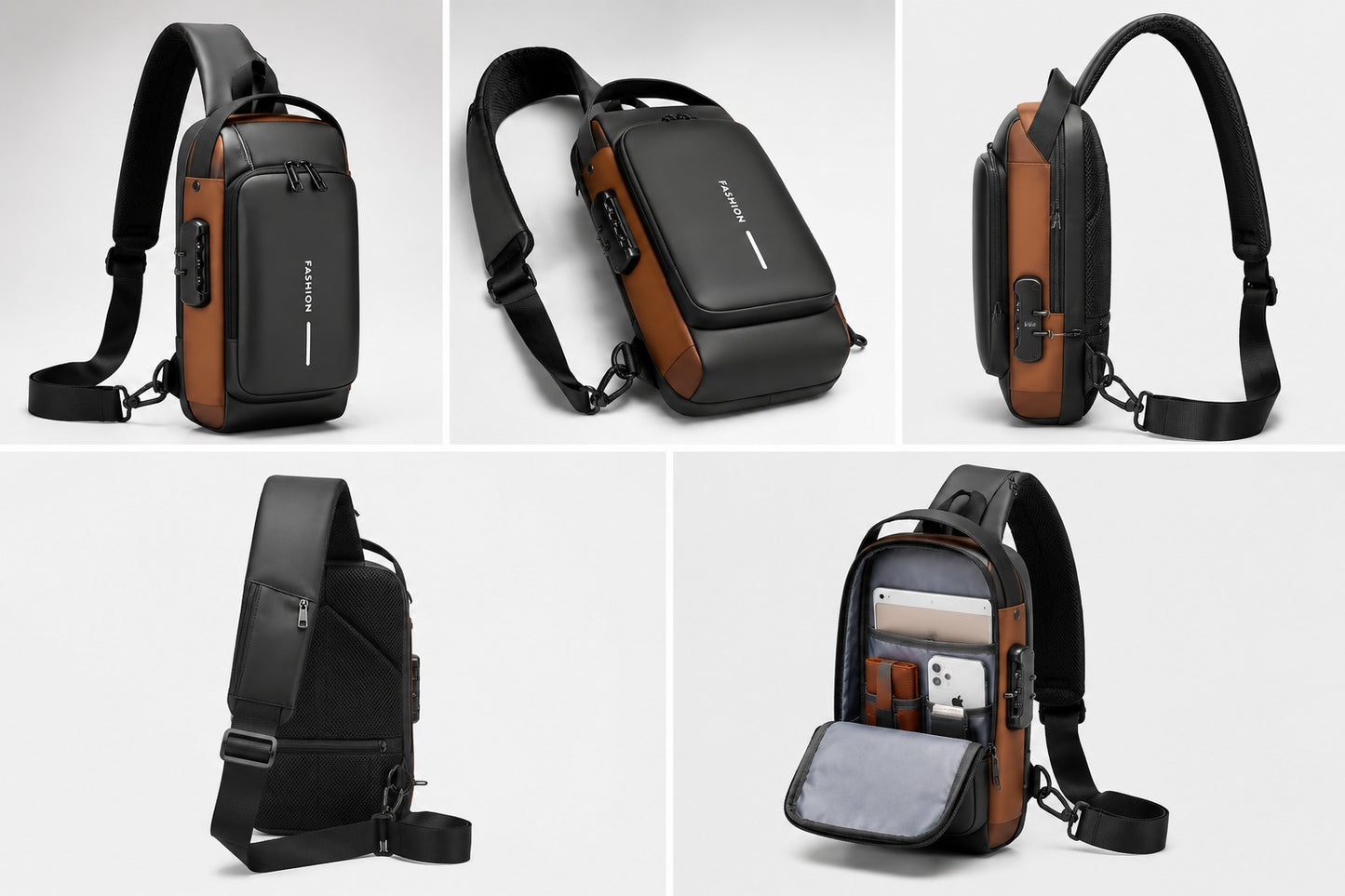 Anti-Theft Sling Bag With A USB Charging Cable