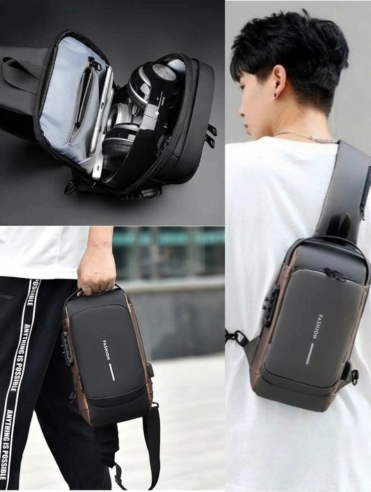 Anti-Theft Sling Bag With A USB Charging Cable